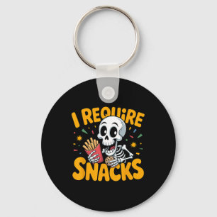 Ik heb snacks nodig Fun Halloween Skeleton Meme Fa Sleutelhanger