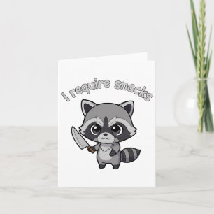 Ik heb snacks nodig Raccoon Funny Halloween Retro Kaart