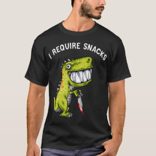Ik heb snacks nodig T Rex dinosaurus meme grappige T-shirt