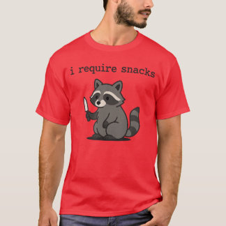 Ik heb snacks nodig Wasbeer vrienden T-shirt
