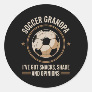 Ik heb snacks schaduw en meningen Soccer opa Ronde Sticker