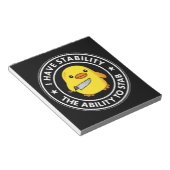 Ik heb stabiliteit vermogen om grappig te steken notitieblok (Schuin)