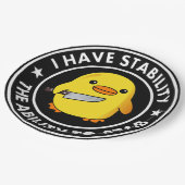 Ik heb stabiliteit vermogen om grappig te steken papieren bordje (Gekanteld)