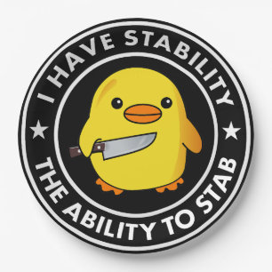 Ik heb stabiliteit vermogen om grappig te steken papieren bordje