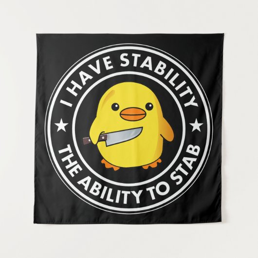 Ik heb stabiliteit vermogen om grappig te steken wandkleed (Voorkant)