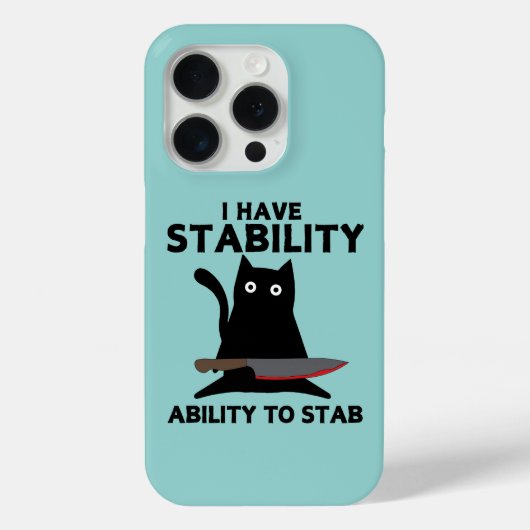 Ik heb stabiliteit vermogen om grappige zwarte kat Case-Mate iPhone case (Achterkant)