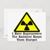 Ik heb superkrachten, de straling houdt ze vast briefkaart (Voorkant / Achterkant)
