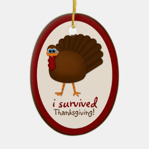 Ik heb Thanksgiving overleefd! kerstversiering Tur Keramisch Ornament
