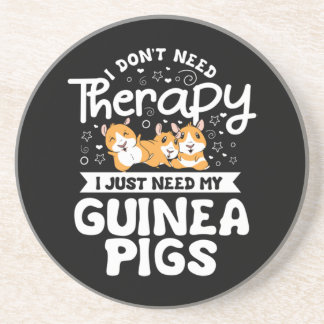 Ik heb Therapy Guinee Pig Cavy Roddent niet nodig Zandsteen Onderzetter