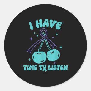 Ik heb tijd om te luisteren naar Mental Health & C Ronde Sticker