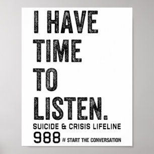 Ik heb tijd om te luisteren naar Mental Health Sui Poster