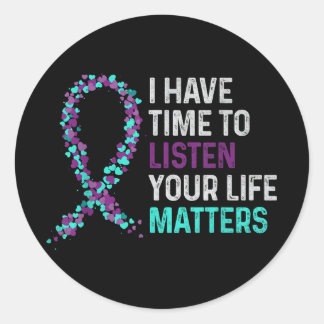 Ik heb tijd om te luisteren naar Mental Health Sui Ronde Sticker