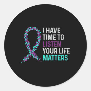 Ik heb tijd om te luisteren naar Mental Health Sui Ronde Sticker