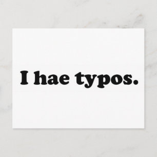 Ik heb tipos - zwart briefkaart