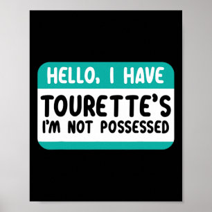Ik heb Tourette syndrome awareness Blauwgroen lint Poster