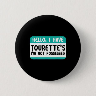 Ik heb Tourette syndrome awareness Blauwgroen lint Ronde Button 5,7 Cm