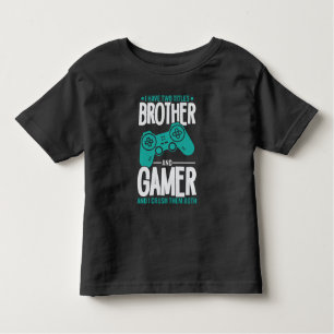 Ik heb twee titels, broer en gamer, grappige gamer kinder shirts