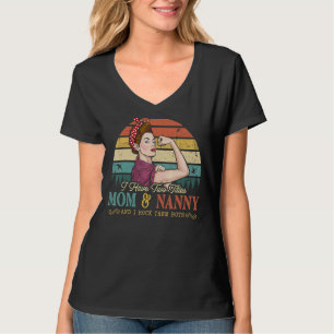 Ik heb twee titels mama en jonge vrouwen deco t-shirt
