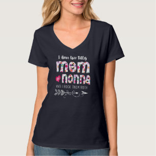 Ik heb twee titels mama en nonna Floral T-shirt