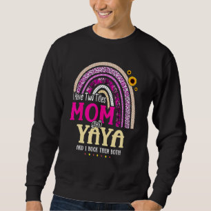 Ik heb twee titels: mama en Yaya Moederdag regenbo Trui