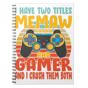 Ik heb twee titels Memaw en gamer, grappige games Notitieboek