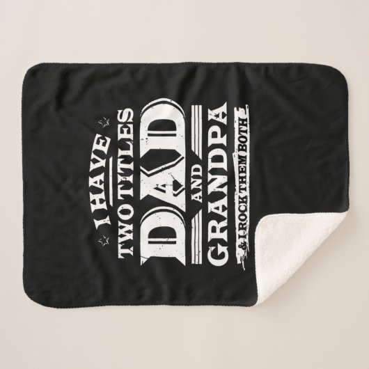 Ik heb twee titels, pa en opa. sherpa deken (Voorkant (horizontaal))