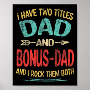 Ik heb twee titels papa en bonuspapa grappige vade poster