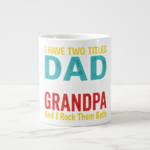 Ik heb twee titels Papa en Opa Vaderdag Gra Extra Grote Beker