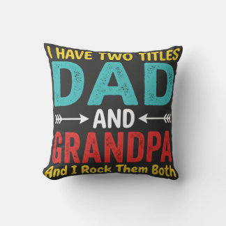 Ik heb twee titels Papa en Opa Vaderdag Gra Kussen