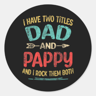 Ik heb twee titels papa en papa grappige vader en ronde sticker