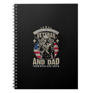 Ik heb twee titels veteraan en vader en ik rock ze notitieboek