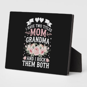 Ik heb twee titels voor mama en oma Cute Moederdag Fotoplaat
