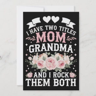 Ik heb twee titels voor mama en oma Cute Moederdag Kaart