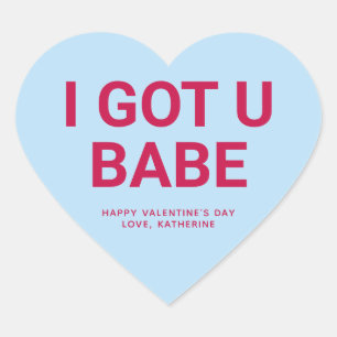 Ik heb u babe leuke leuke Valentijnsdag conversati Hart Sticker