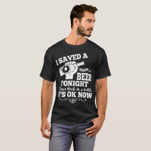 Ik heb vanavond een bier opgeslagen dat in een fle t-shirt