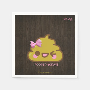 Ik heb vandaag gepoold. Cutey Poo met Roze Bow Servetten