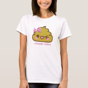 Ik heb vandaag gepoold. Cutie Poo met roze boog T-shirt