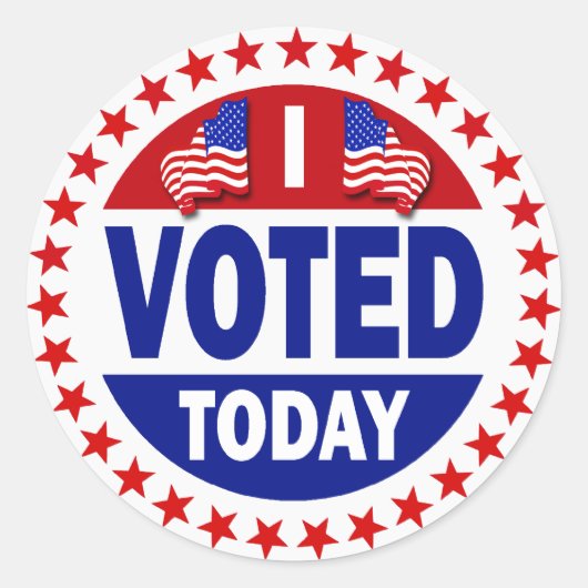 Ik heb vandaag gestemd ronde sticker (Voorkant)