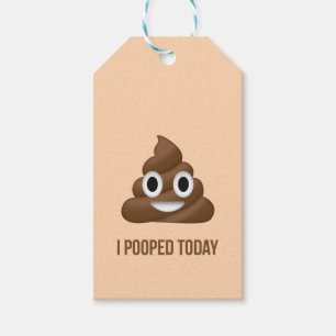Ik heb vandaag Poo Emoticon glimlachen Cadeaulabel