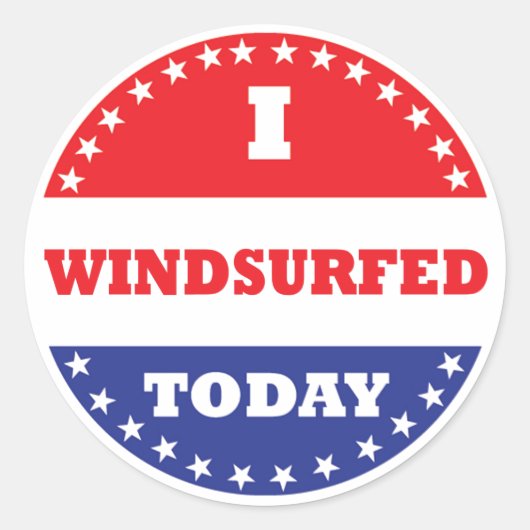 Ik heb vandaag Windsurf Ronde Sticker (Voorkant)