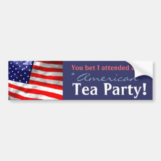Ik heb vast een Amerikaanse Tea Party bijgewoond. Bumpersticker
