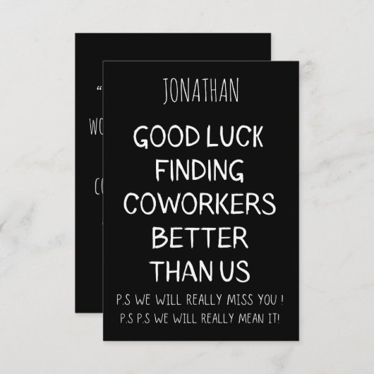 "Ik heb veel geleerd van het werken met jou Bedankkaart (Voorkant / Achterkant)