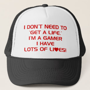 Ik heb veel levens - gamers die videospelletjes sp trucker pet
