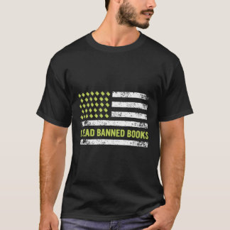Ik heb verboden boeken gelezen Retro USA Flag Read T-shirt
