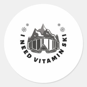 Ik heb vitamine Ski nodig Ronde Sticker