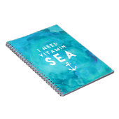 Ik heb Vitamine Zee Blauwgroen Waterverf Citaat no Notitieboek (Rechterzijde)