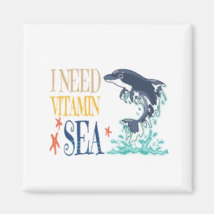 Ik heb Vitamine Zee Grappige Orka Dolfijn Zomer Magneet