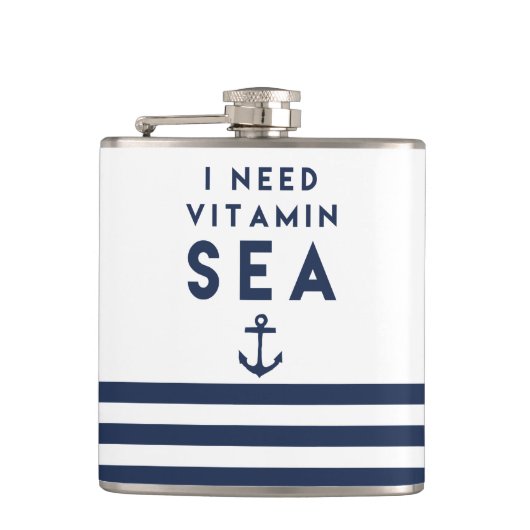 Ik heb Vitamine Zee Navy Anchor Quote nodig Heupfles (Voorkant)