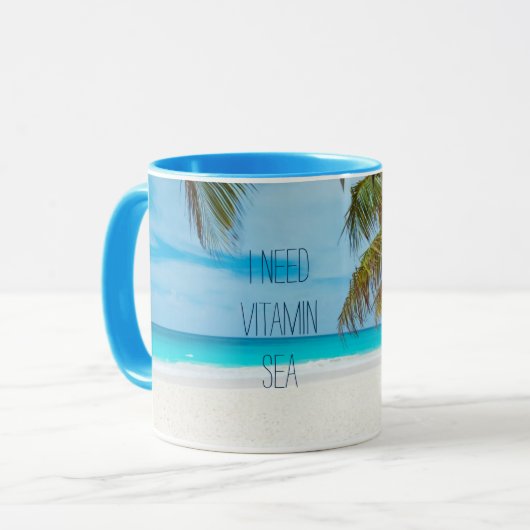 Ik heb vitamine Zee tropische baarmoederpalm nodig Mok (Voorkant links)