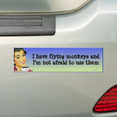 Ik heb vliegende apen... bumpersticker (Op auto)
